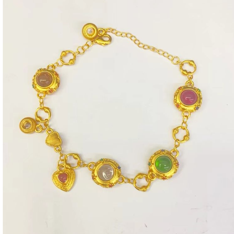 福韵天玺 铜合金锆石手链 《韵系列》彩色黄色糖果手链气质轻奢时尚