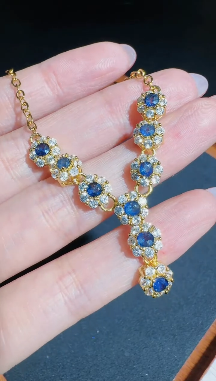 【闪购商品】蓝宝石项链合金发一件
