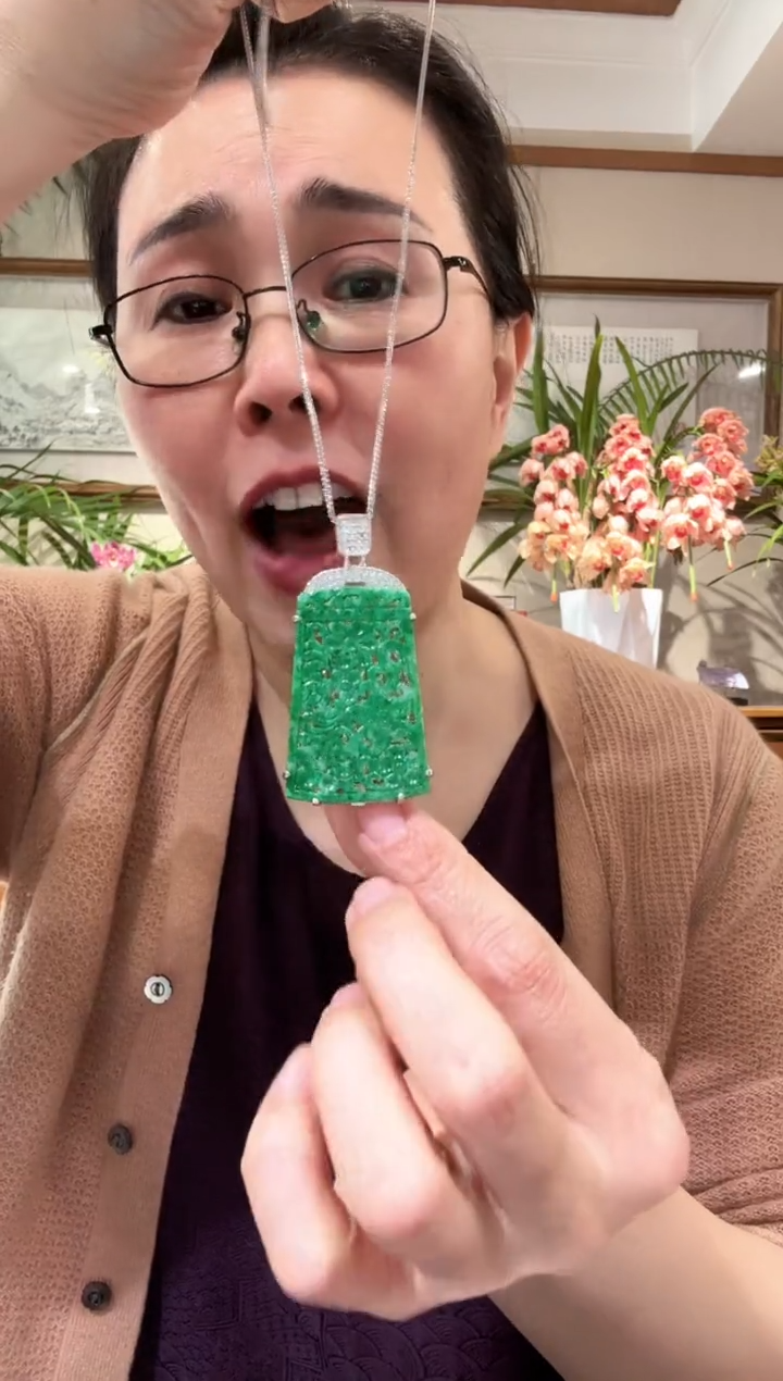 【闪购商品】翡翠颈饰银S925镶嵌国风