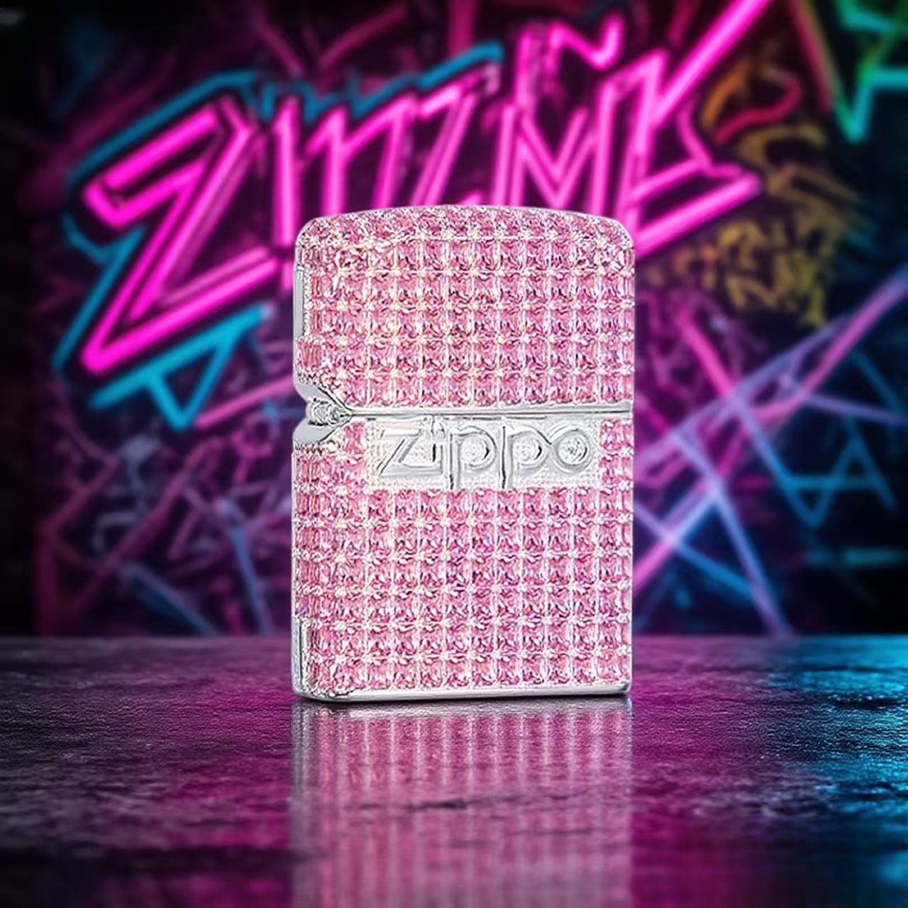 ZIPPO正品打火机粉钻星辰V&G系列方糖情侣生日表白送礼防风煤油