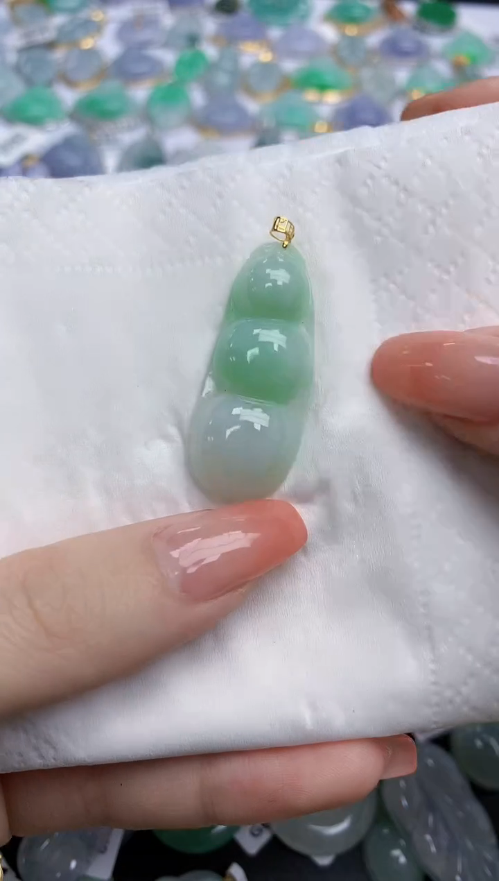 【闪购商品】翡翠颈饰18K金镶嵌天然缅甸翡翠A货