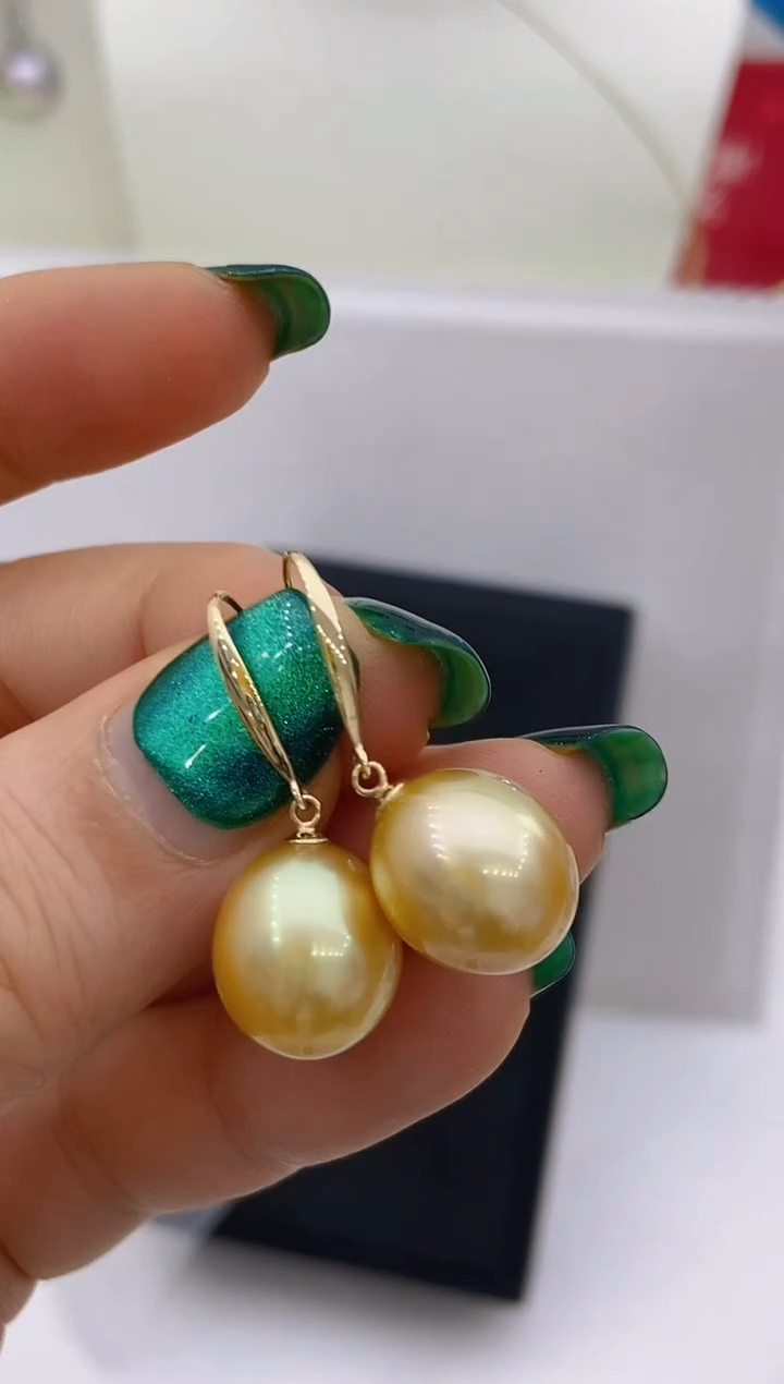 【闪购商品】海水珍珠耳饰14K金镶嵌86 11-12mm