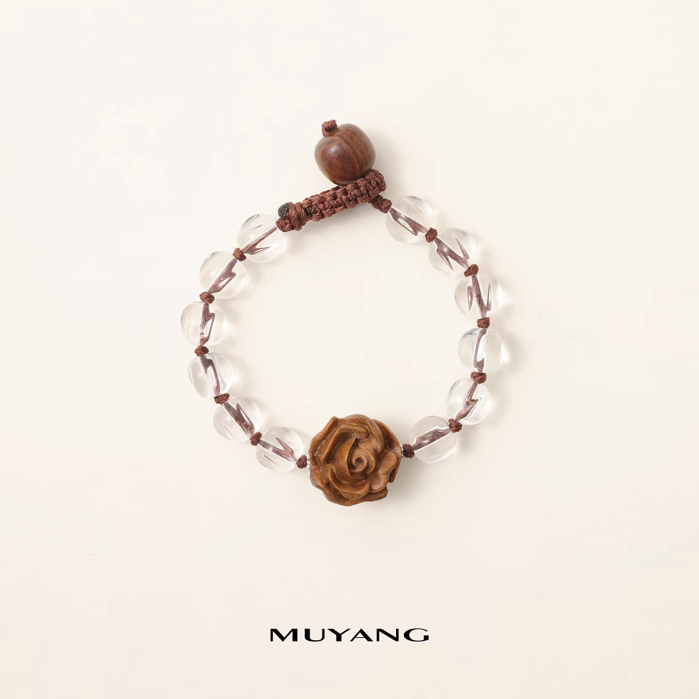 muyang/慕阳 琉璃木质手链 气质百搭时尚编织小众檀茉手链情侣