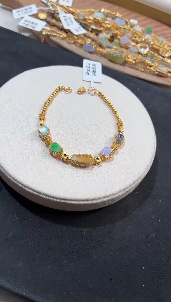 银S925镶嵌手链翡翠手链