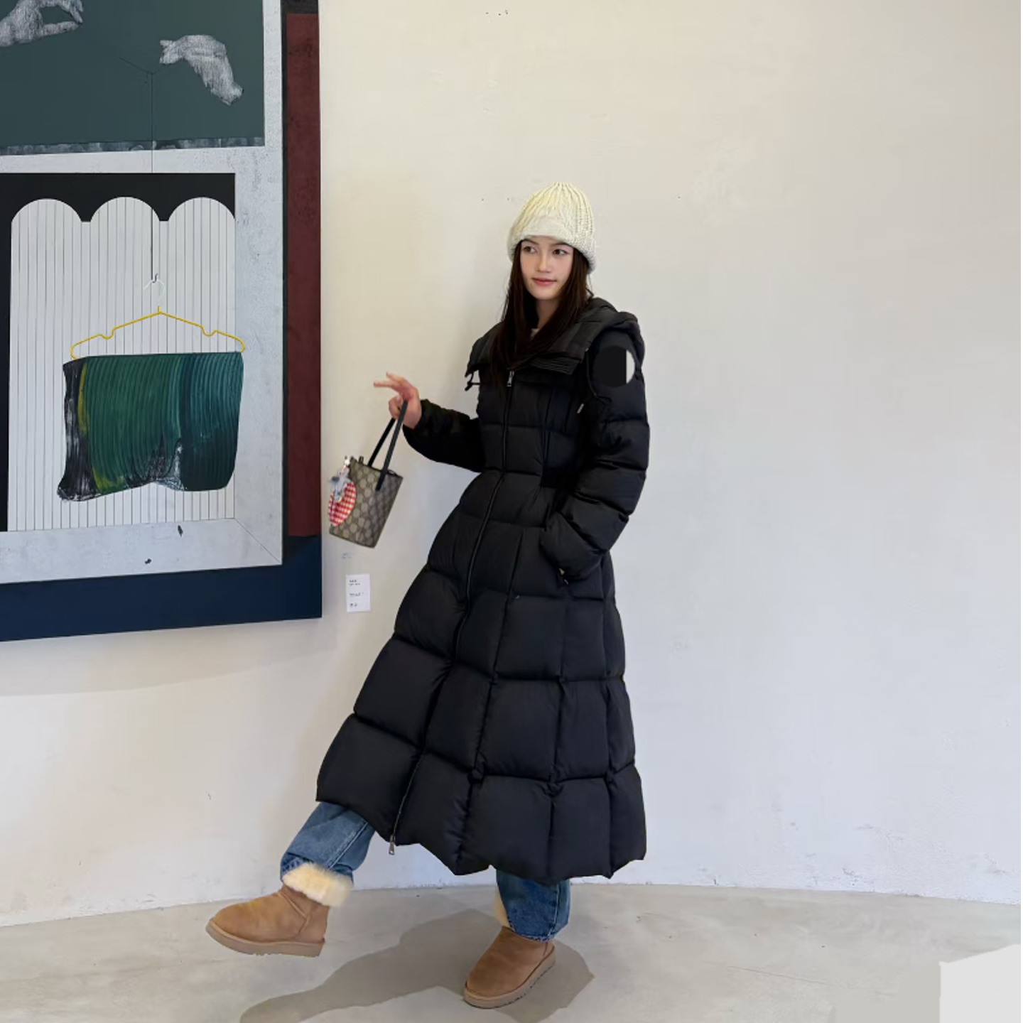 2025在逃公主mia米娅过膝加厚修身温婉风长款鹅绒服羽绒服-818