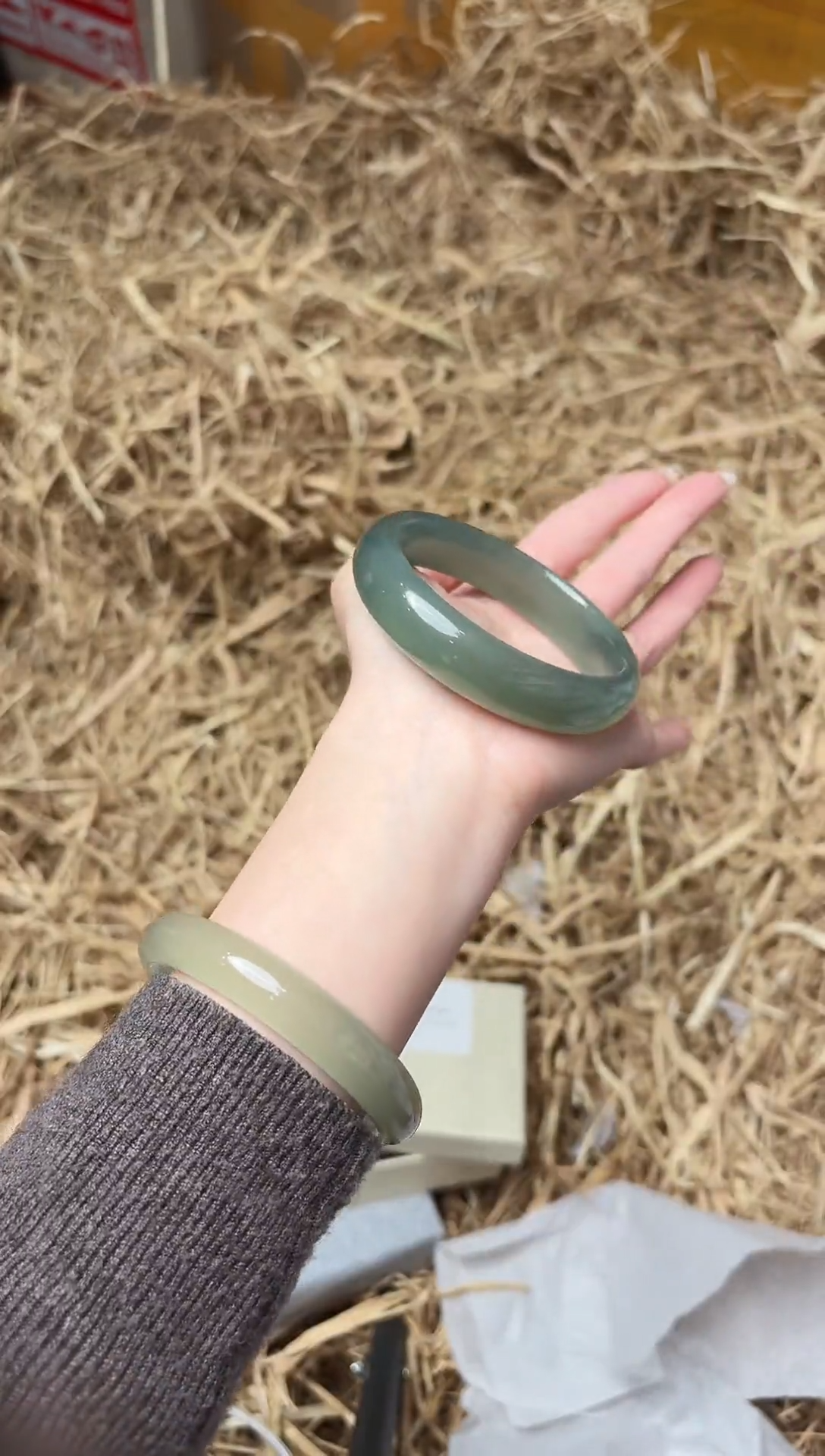 未镶嵌手镯石英质玉2271圈口59