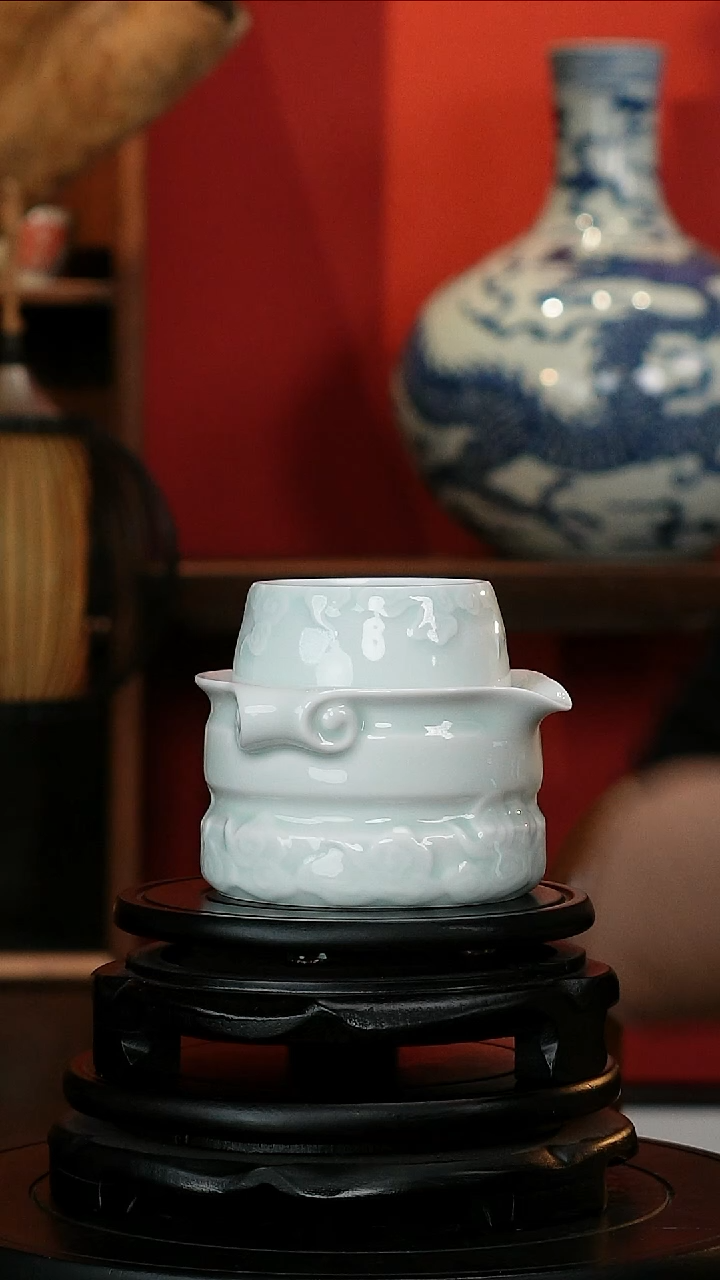 摆件影青福利茶具