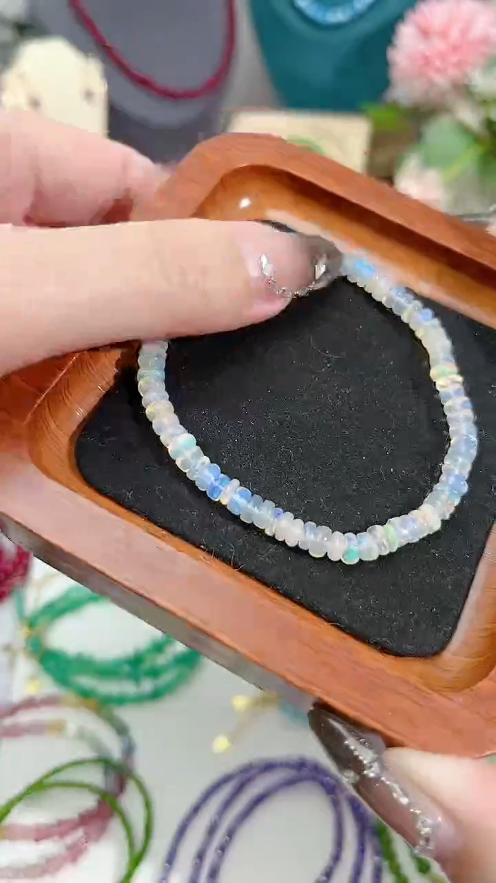 【闪购商品】欧泊手链未镶嵌白色99全素