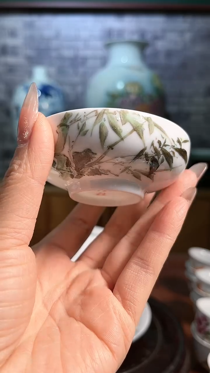 【闪购商品】官窑瓷画院875官窑瓷画院陈建庆竹子普洱杯