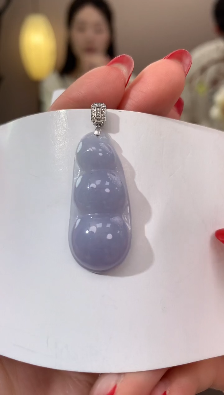 【闪购商品】翡翠颈饰18K金镶嵌天然缅甸a货翡翠