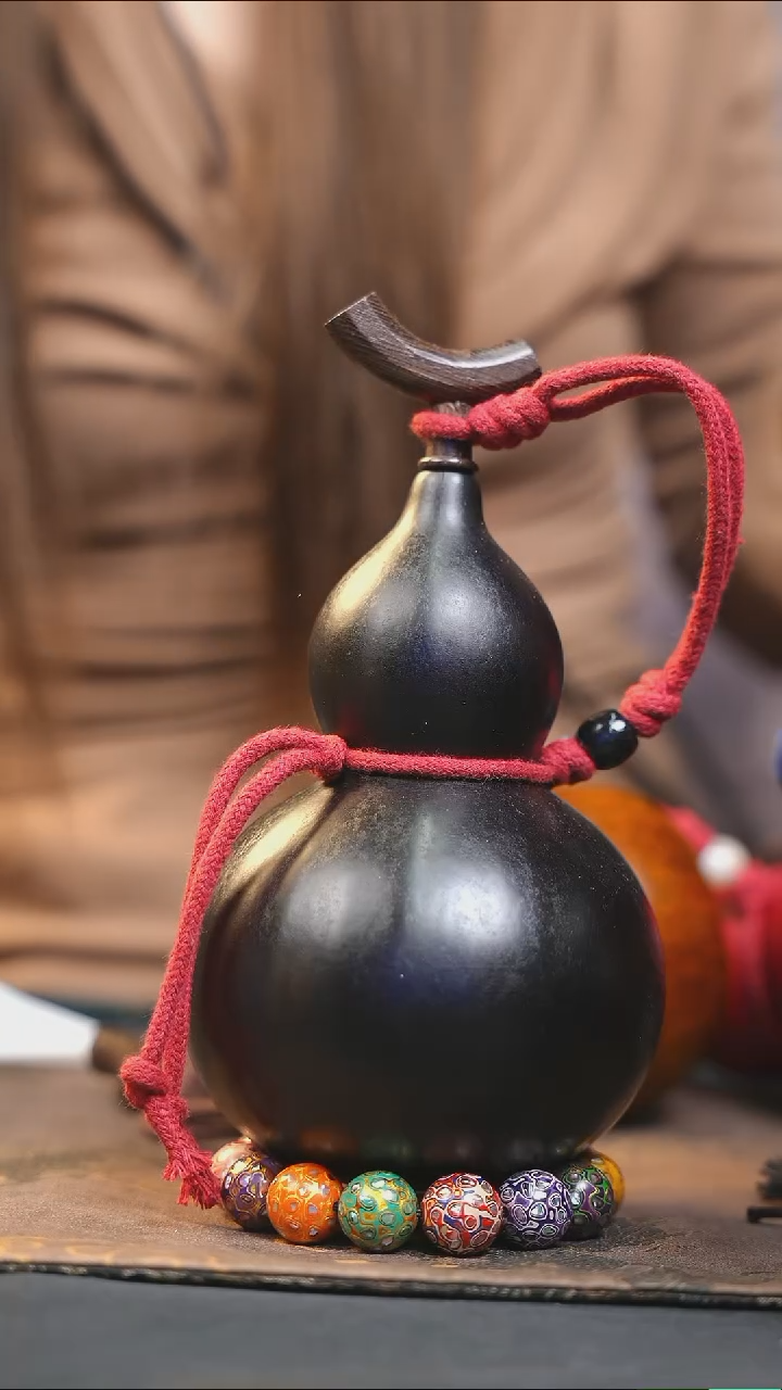 【闪购商品】WA249大漆酒葫芦不包手串及旋转底座