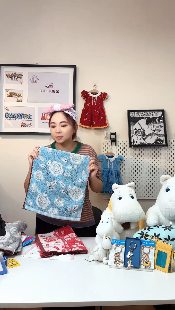 玫瑰面巾蓝色一二