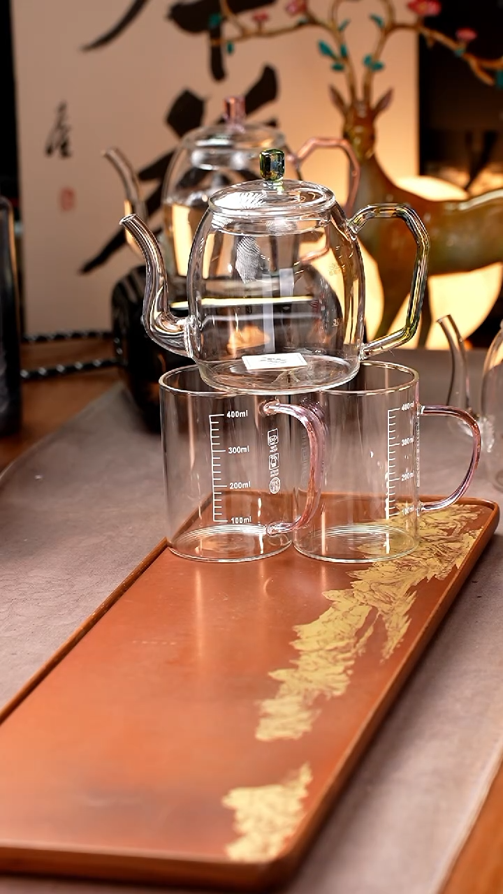 暗香疏影/秦权壶/迷翠800ml+暗香疏影/松风杯/刻度颜色随机2个