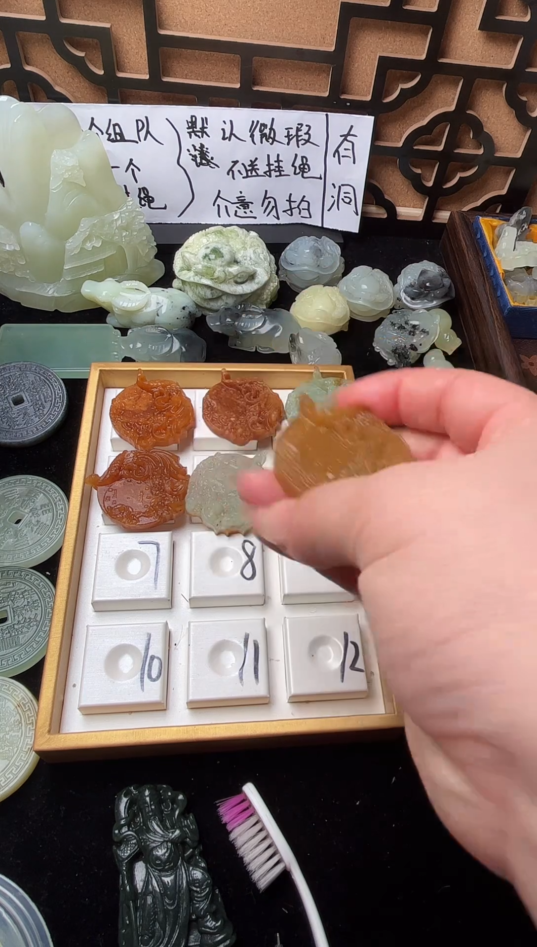 未镶嵌蛇纹石玉珠宝半成品1