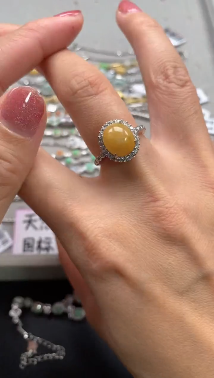 【闪购商品】翡翠戒指银S925镶嵌111111111     7