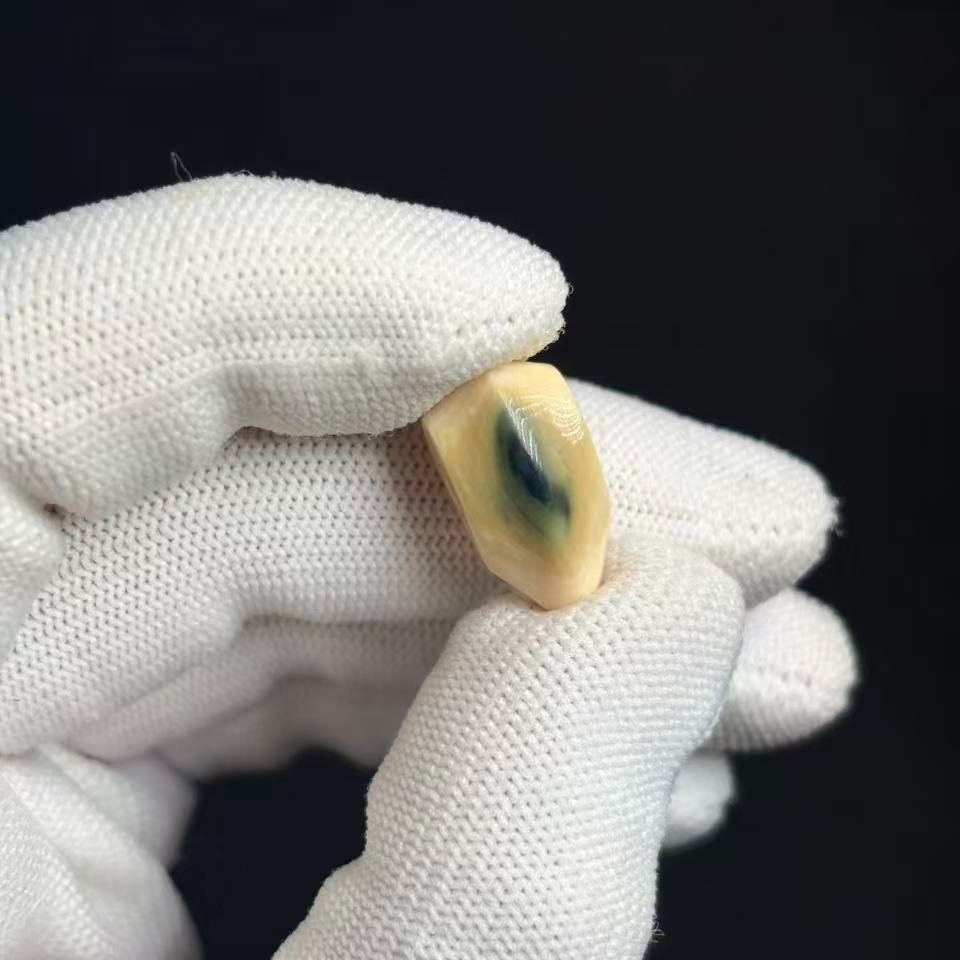 丰骨「猛犸象牙·蓝眼三通」-G1338-10mm 材质保真 假一罚四