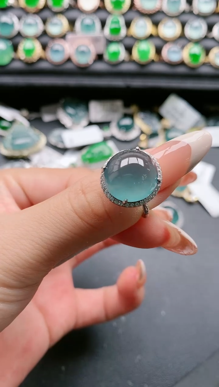 【闪购商品】翡翠戒指银S925镶嵌111111