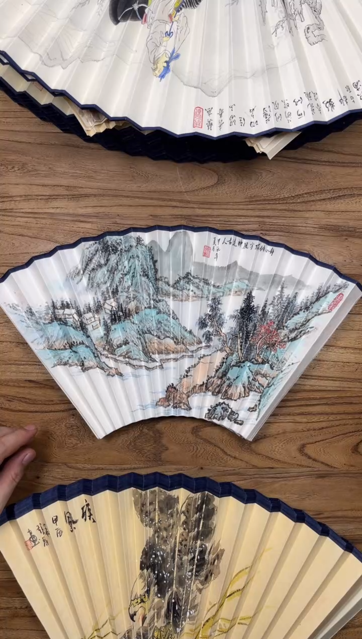 【闪购商品】扇子16方泽黎长物宣纸扇面