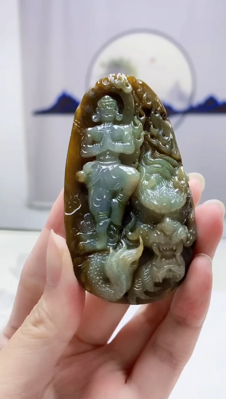 定制翡翠未镶嵌4917zm-毛货挂件155