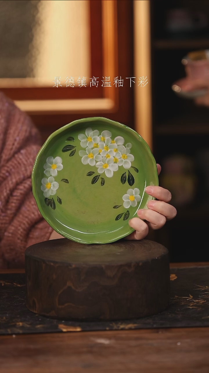 陶瓷景德镇高温釉下手绘陶瓷@L299@