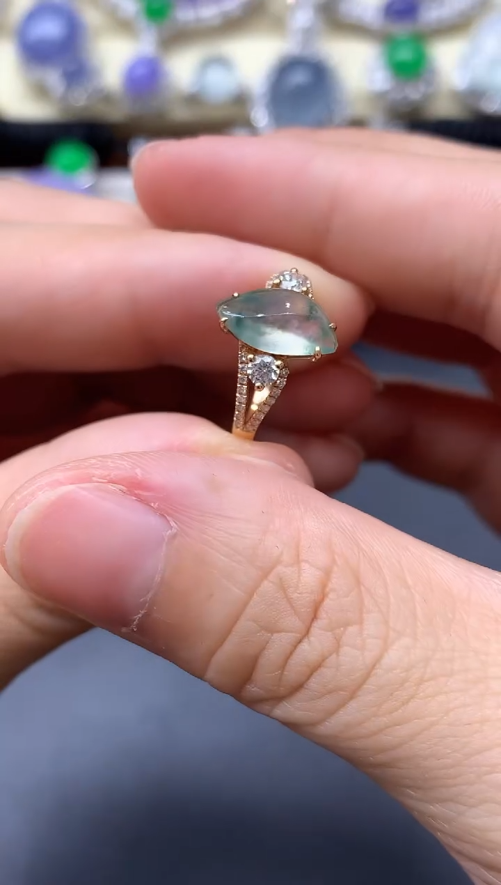 18K金镶嵌戒指翡翠269-中国好珍宝