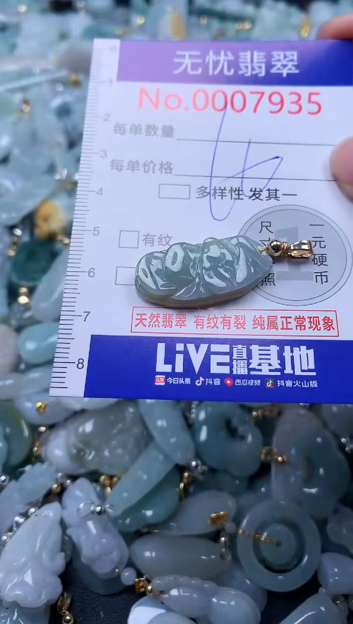 翡翠未镶嵌吊坠(不含链)7935