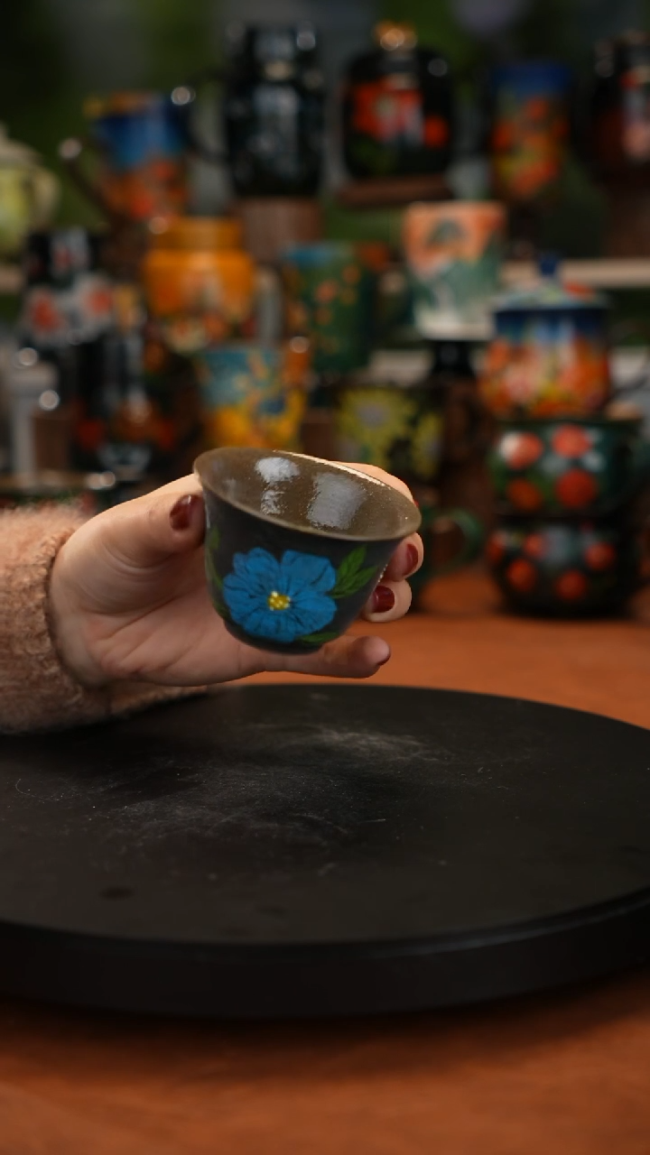 紫砂油画手绘釉下彩