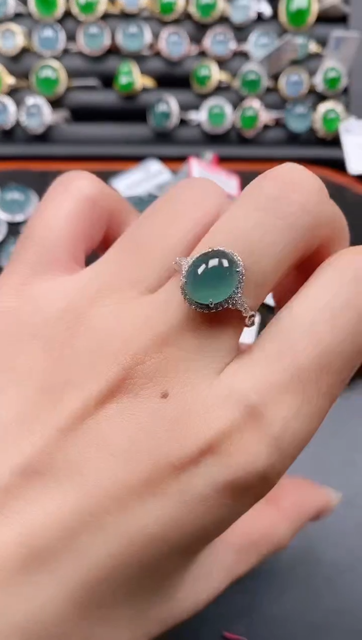 银S925镶嵌戒指翡翠1111