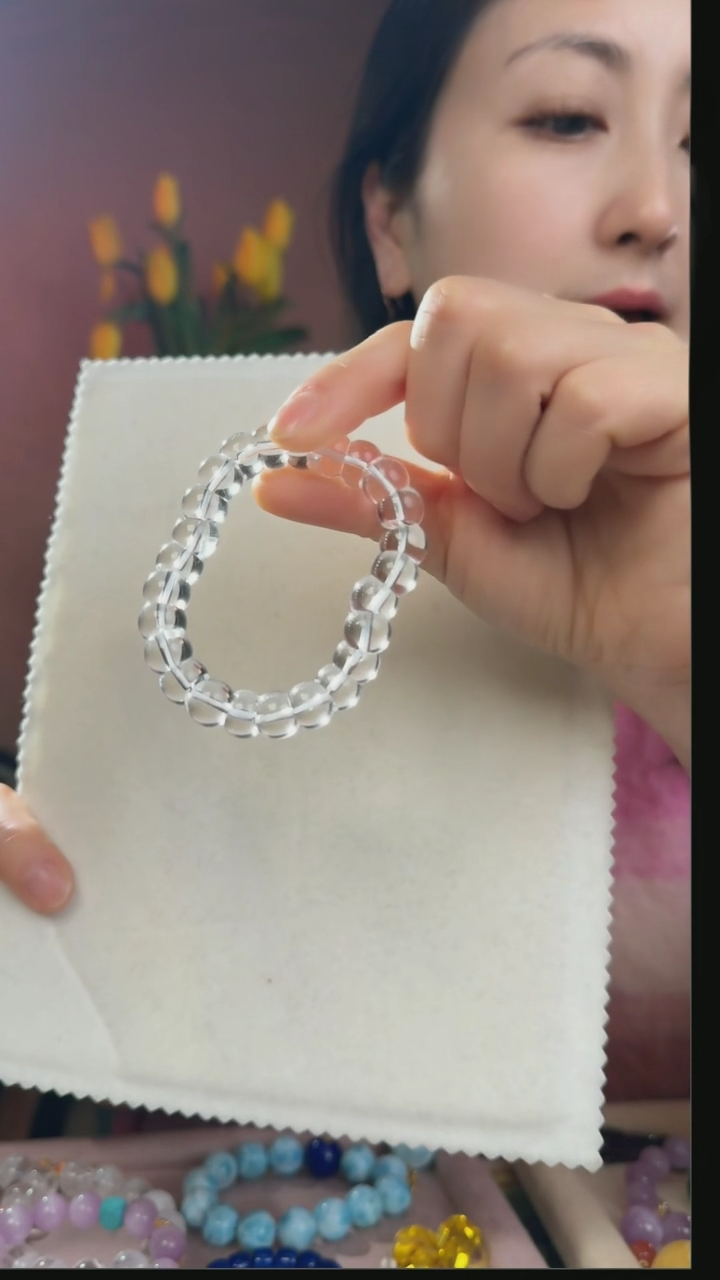 【闪购商品】水晶手串未镶嵌天然大肠白水晶手串10.5mm