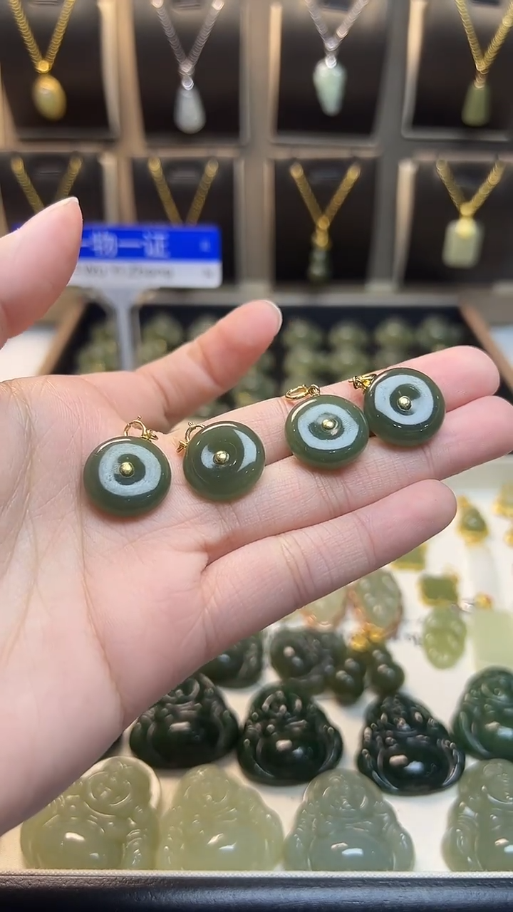 吊坠(不含链)银S925镶嵌和田玉吊坠(不含链) 银S925镶嵌 和田玉