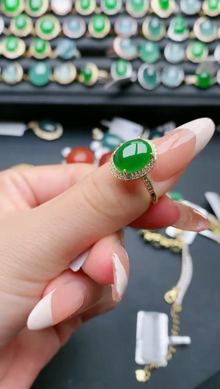 【闪购商品】翡翠戒指银S925镶嵌111111