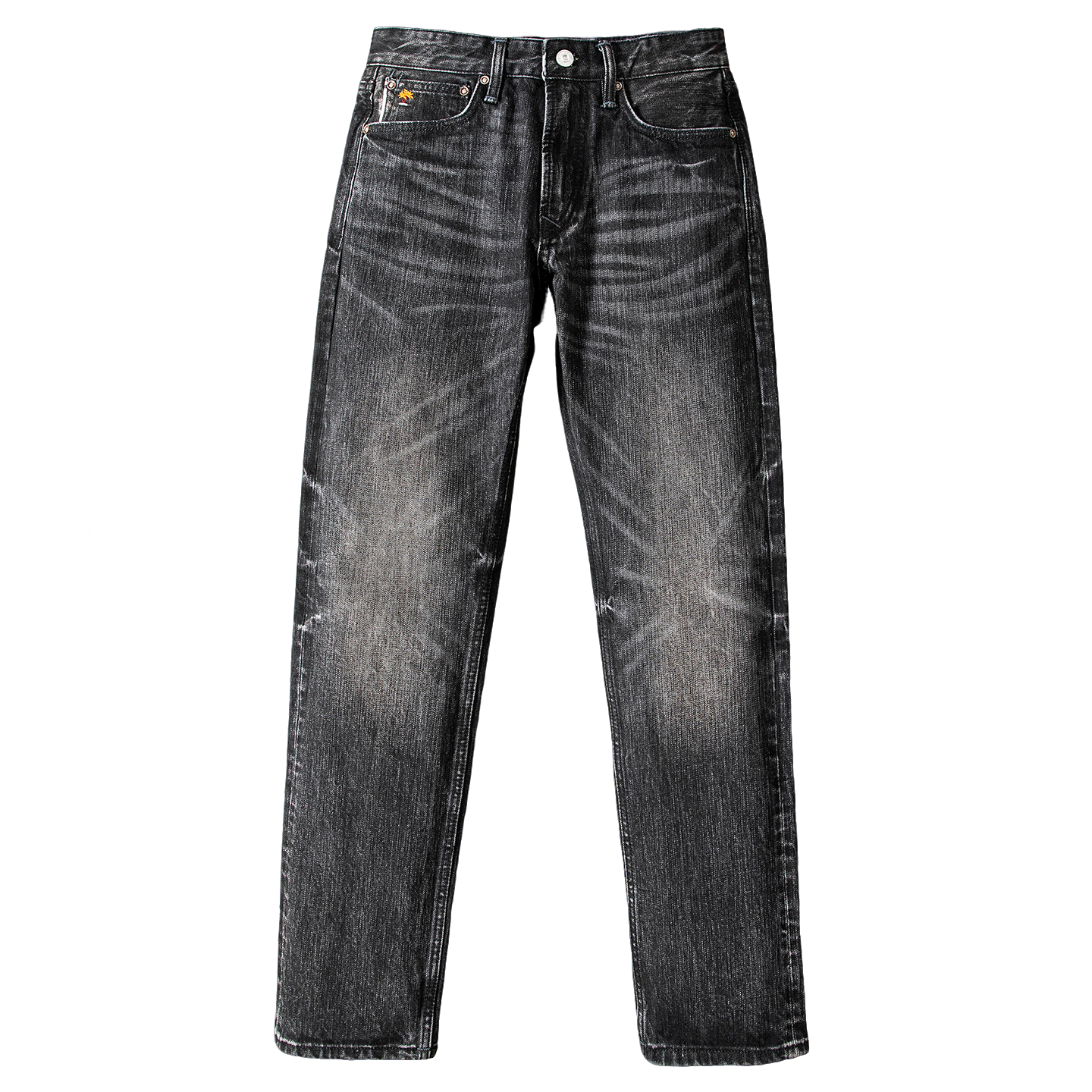 1319#男装赤耳丹宁17盎司501直筒牛仔硫化黑水洗百搭复古