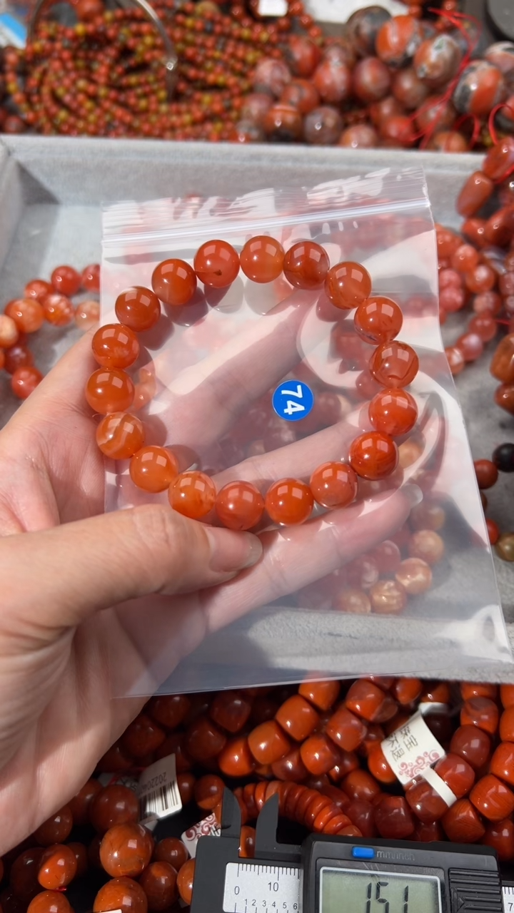 南红玛瑙未镶嵌手串11+
