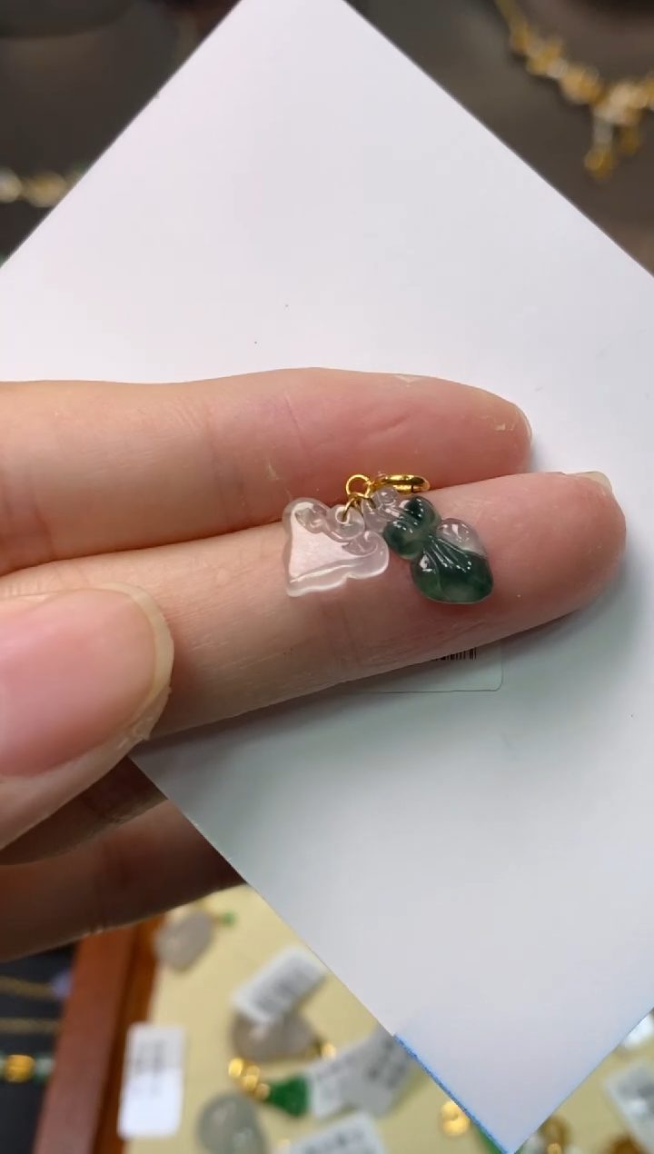 【闪购商品】翡翠颈饰18K金镶嵌净货13941