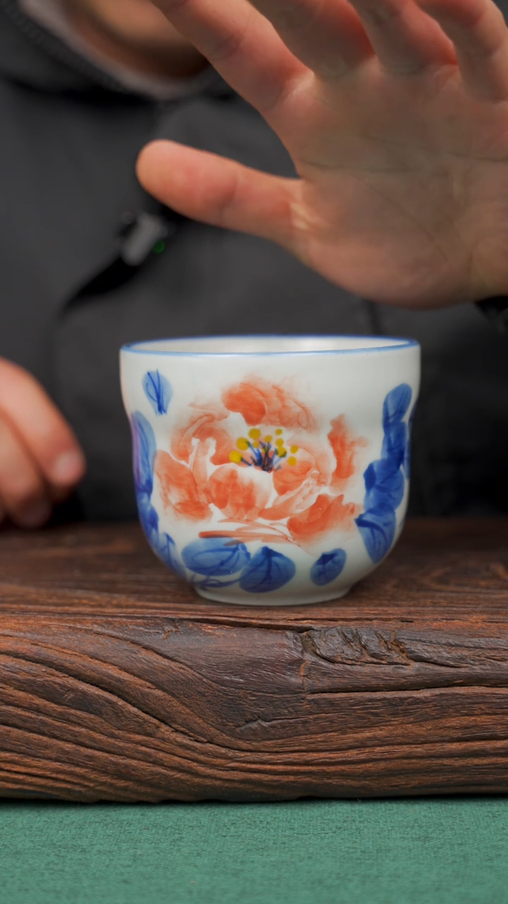 【闪购商品】瓷片50景德镇杯釉下手工手绘瓷器