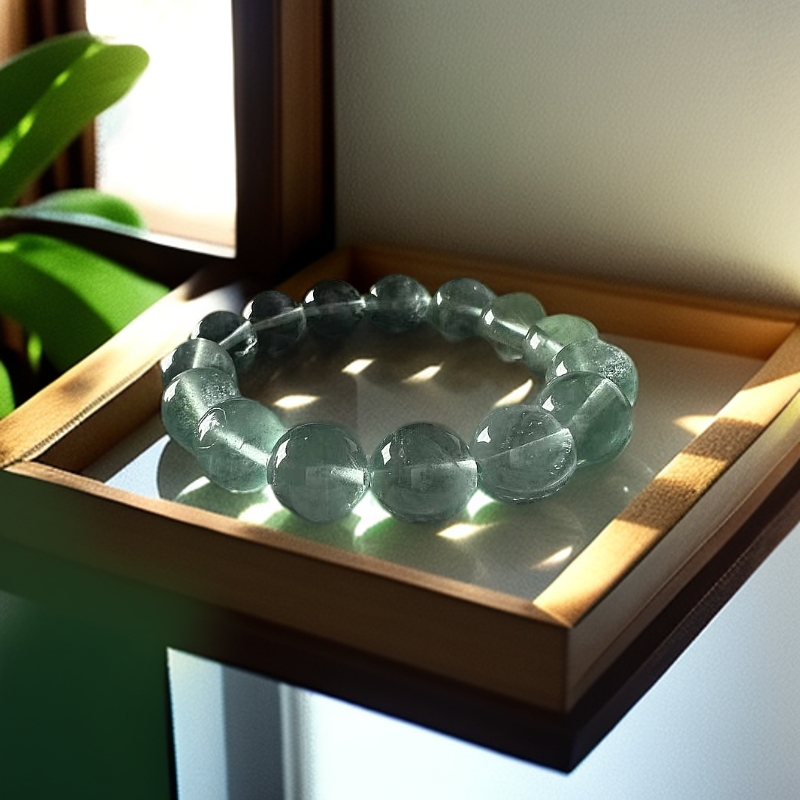 天然绿萤石净体通透手串时尚绿色情侣