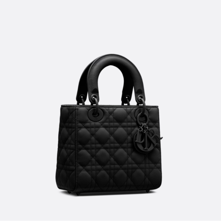 95新 DIOR/迪奥 戴妃包四格磨砂黑徽章款 20年/公47000/155979