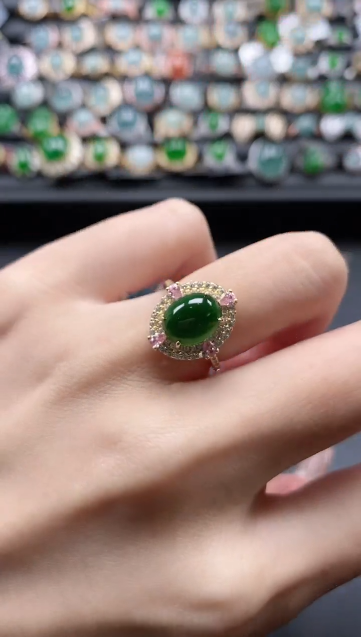 【闪购商品】翡翠戒指银S925镶嵌51511