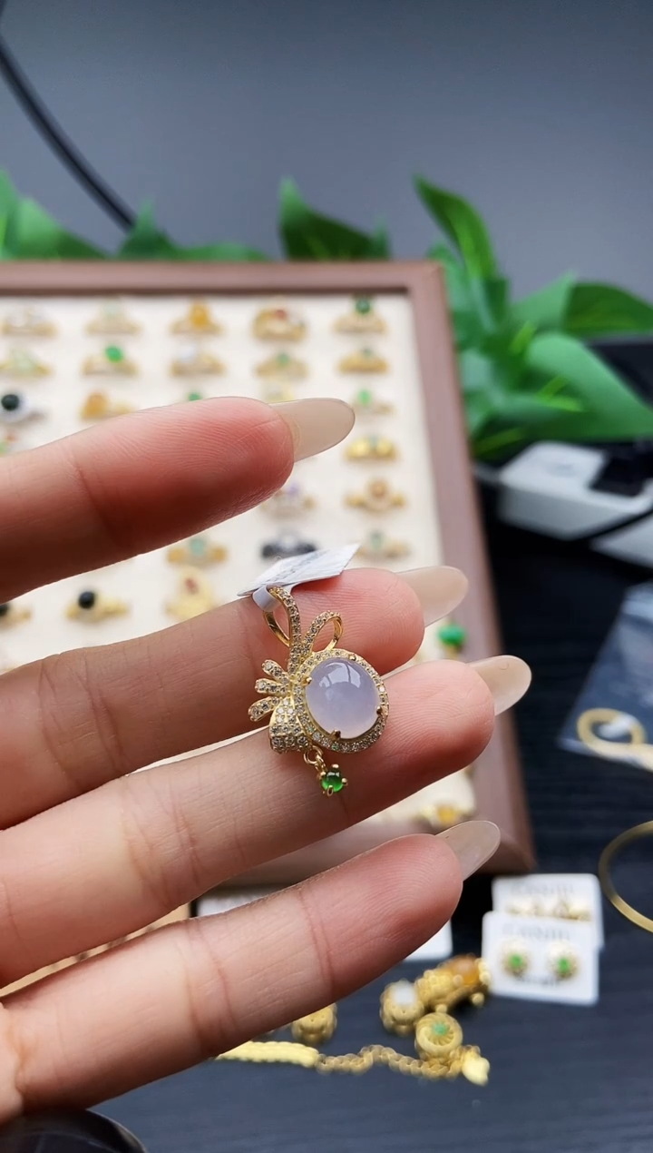 颈饰银S925镶嵌翡翠12