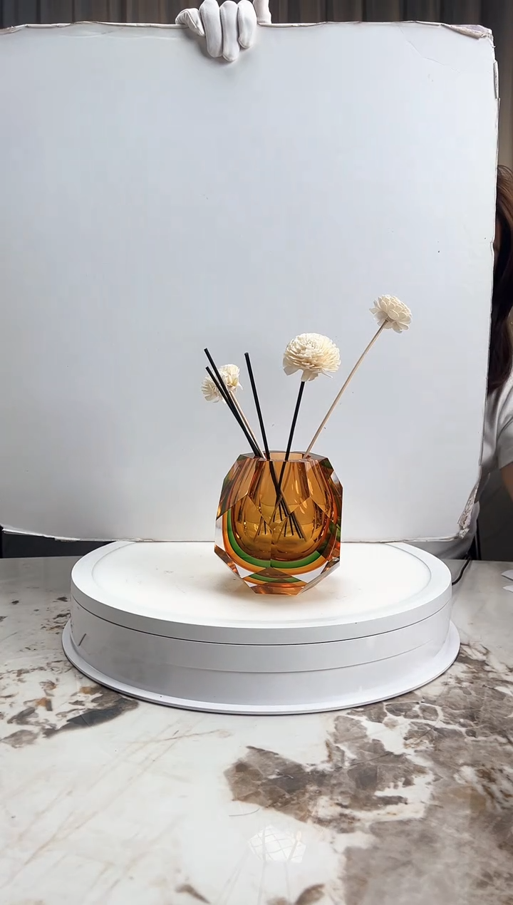 茶盏琉璃水晶花瓶