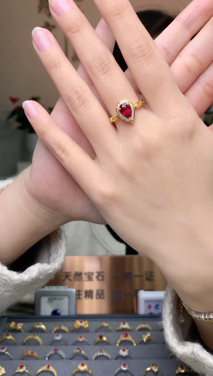 【闪购商品】碧玺戒指银S925镶嵌戒指