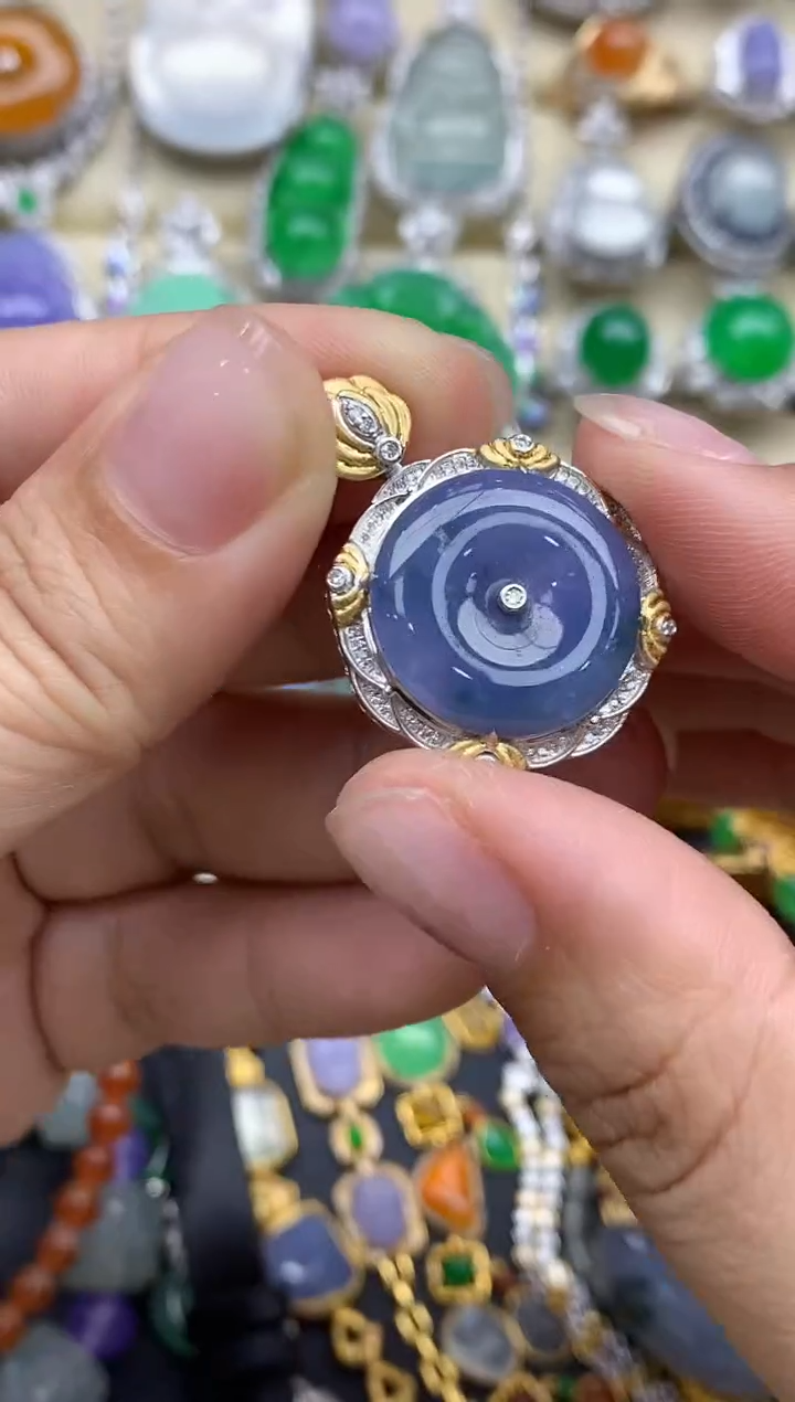 翡翠18K金镶嵌颈饰591-春日珠宝