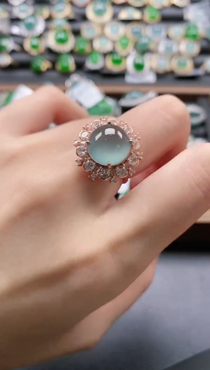 【闪购商品】翡翠戒指银S925镶嵌51511