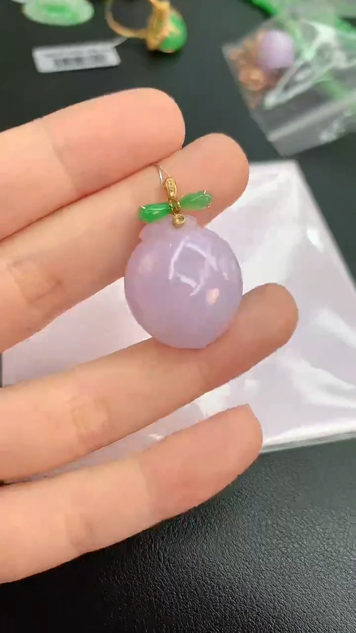 【闪购商品】翡翠颈饰18K金镶嵌赠礼盒证书  敏