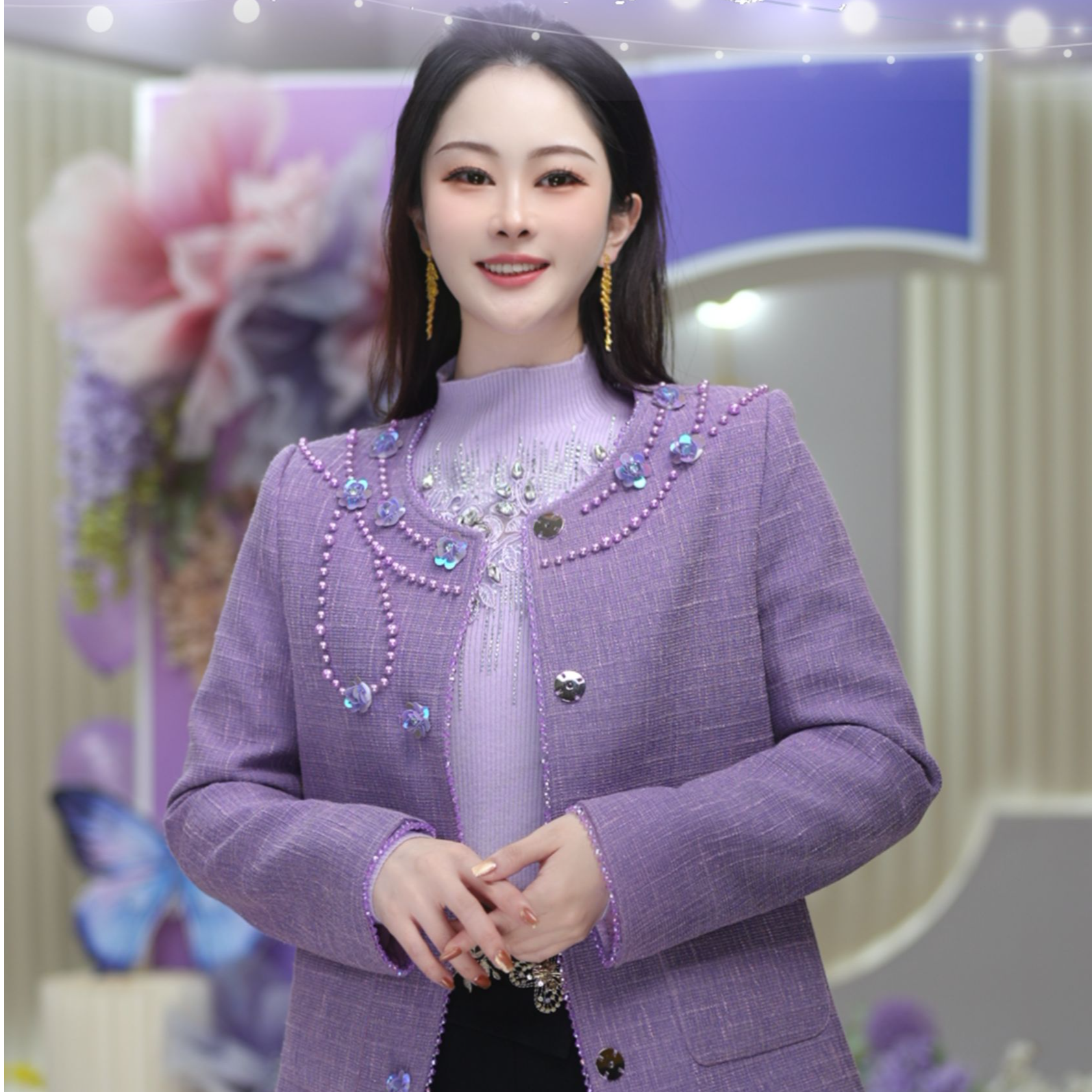 【清仓福利】 春季新款洋气重工设计气质短款小香风外套 DY5443