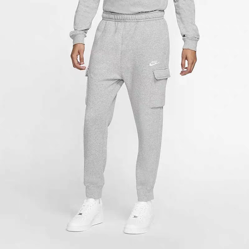 耐克NIKE男子运动休闲大口袋加绒针织工装长裤CD3130-063        