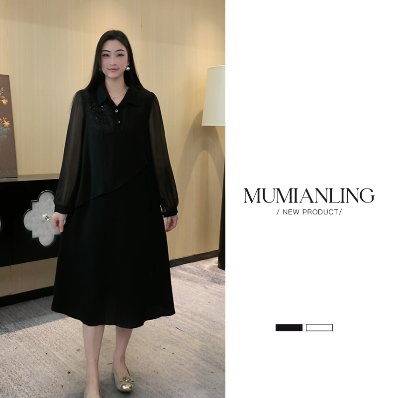 木棉林秋冬季大码女装连衣裙240785