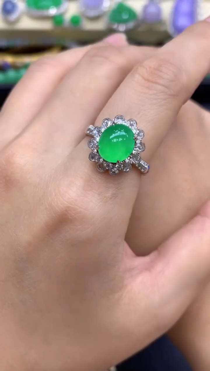 18K金镶嵌戒指翡翠805-中国好珍宝