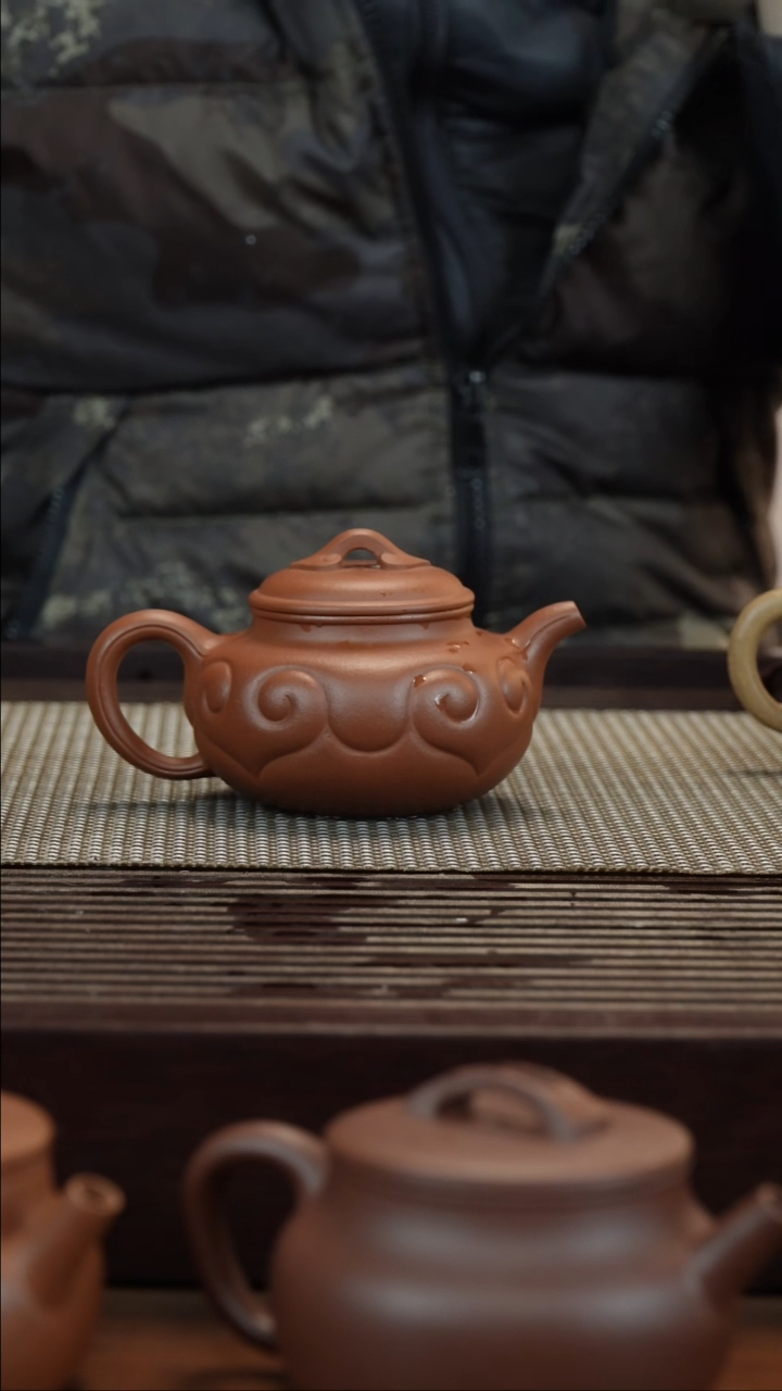 【闪购商品】紫砂茶壶朱泥如意仿古200CC半手工