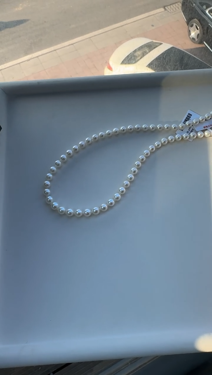 项链未镶嵌淡水珍珠淡水珍珠项链6.5-7.5mm带大证